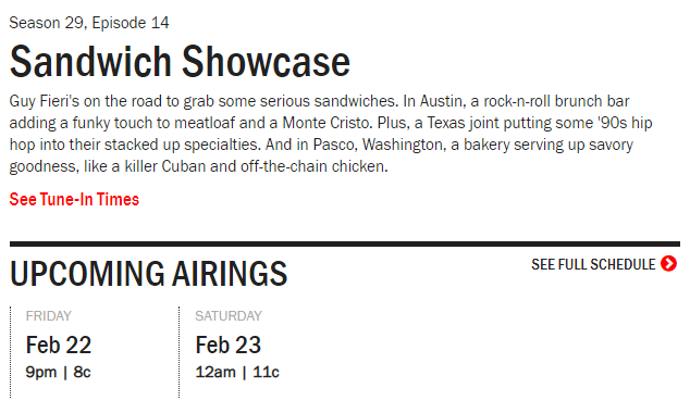 sandwich showcase
